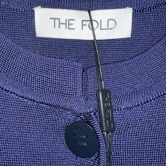 NWT The Fold London Drayton Peplum Knitted Jacket in Indigo Size Small - Picture 3 of 16